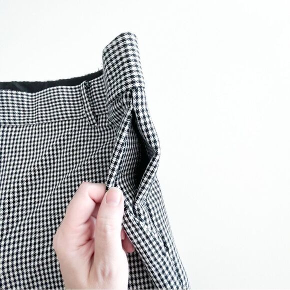 Ann Taylor The Ankle In Devin Fit Cropped Pants Houndstooth Black White Women 14 - Picture 7 of 12